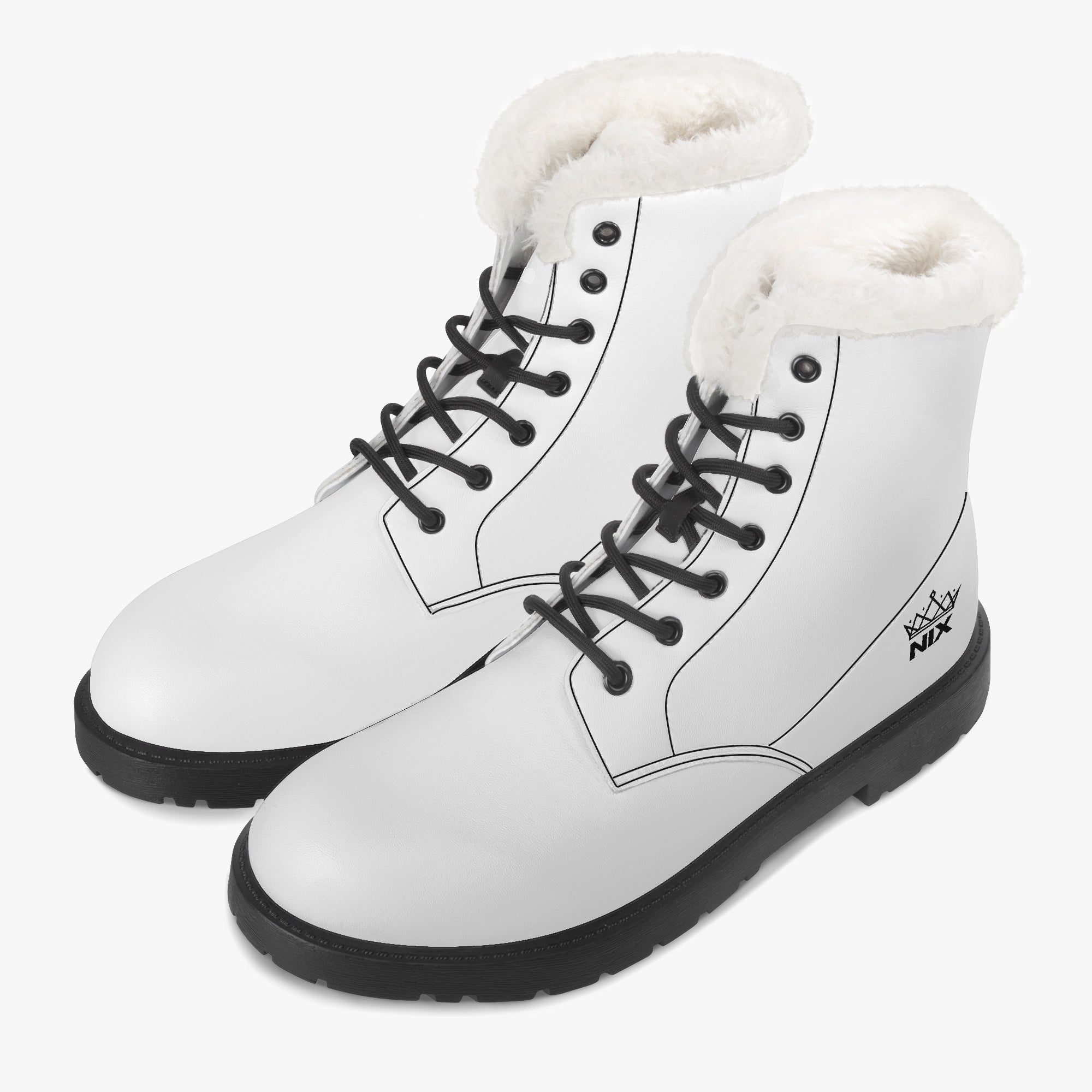 Botas de couro de pele sintética