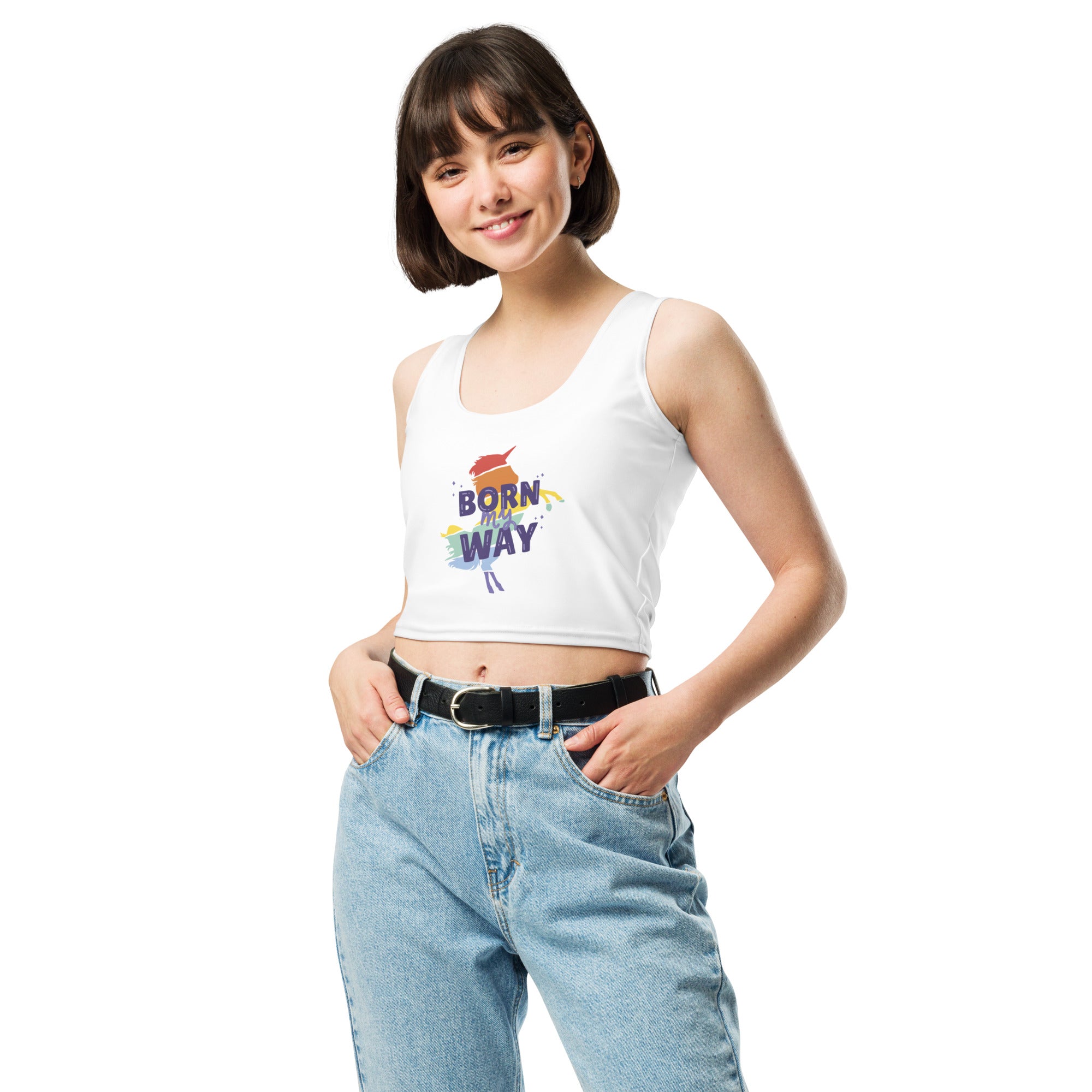 Cropped Born my Way Branco