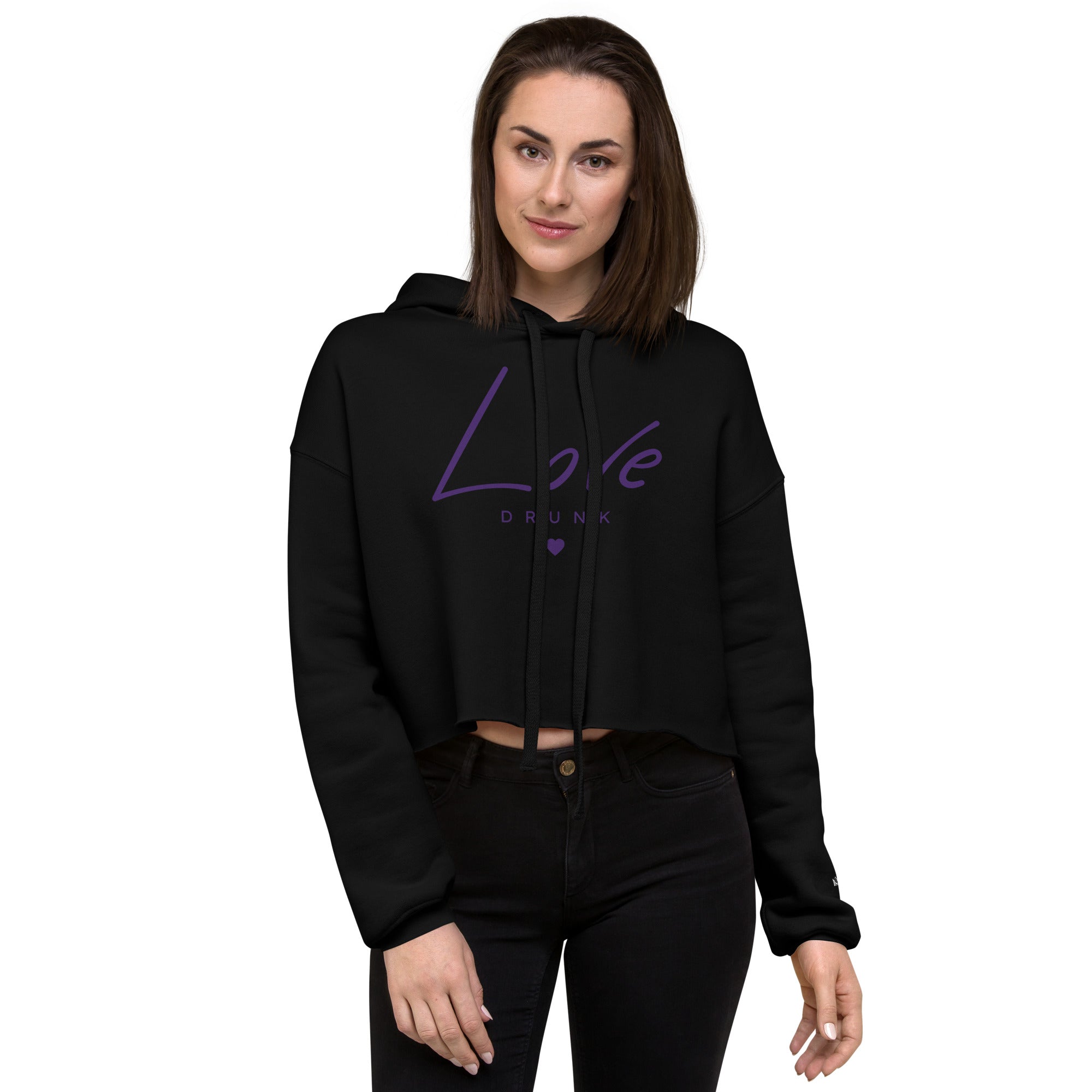 Moletom com Capuz Cropped Preto