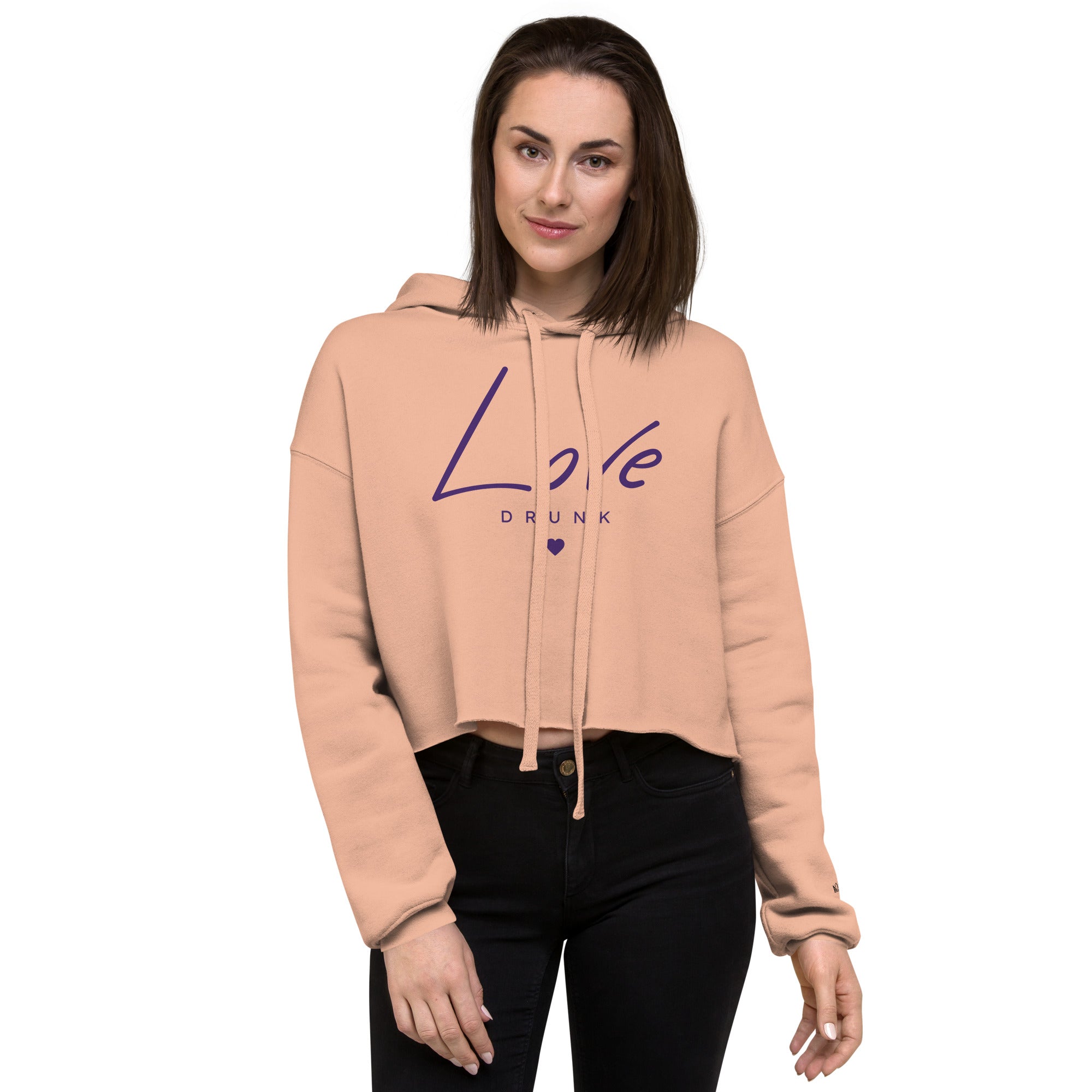Moletom com Capuz Cropped Cor Pêssego