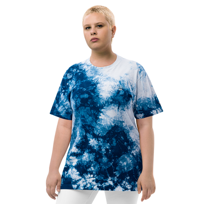 Navy White oversize tie-dye T-shirt