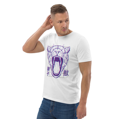 T-shirt fierce lion Branca